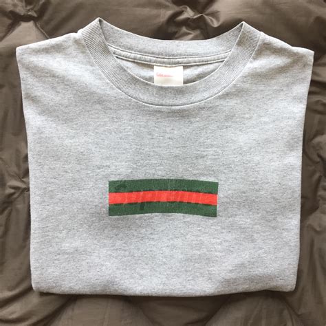 supreme grey gucci box logo|supreme box logo shirts.